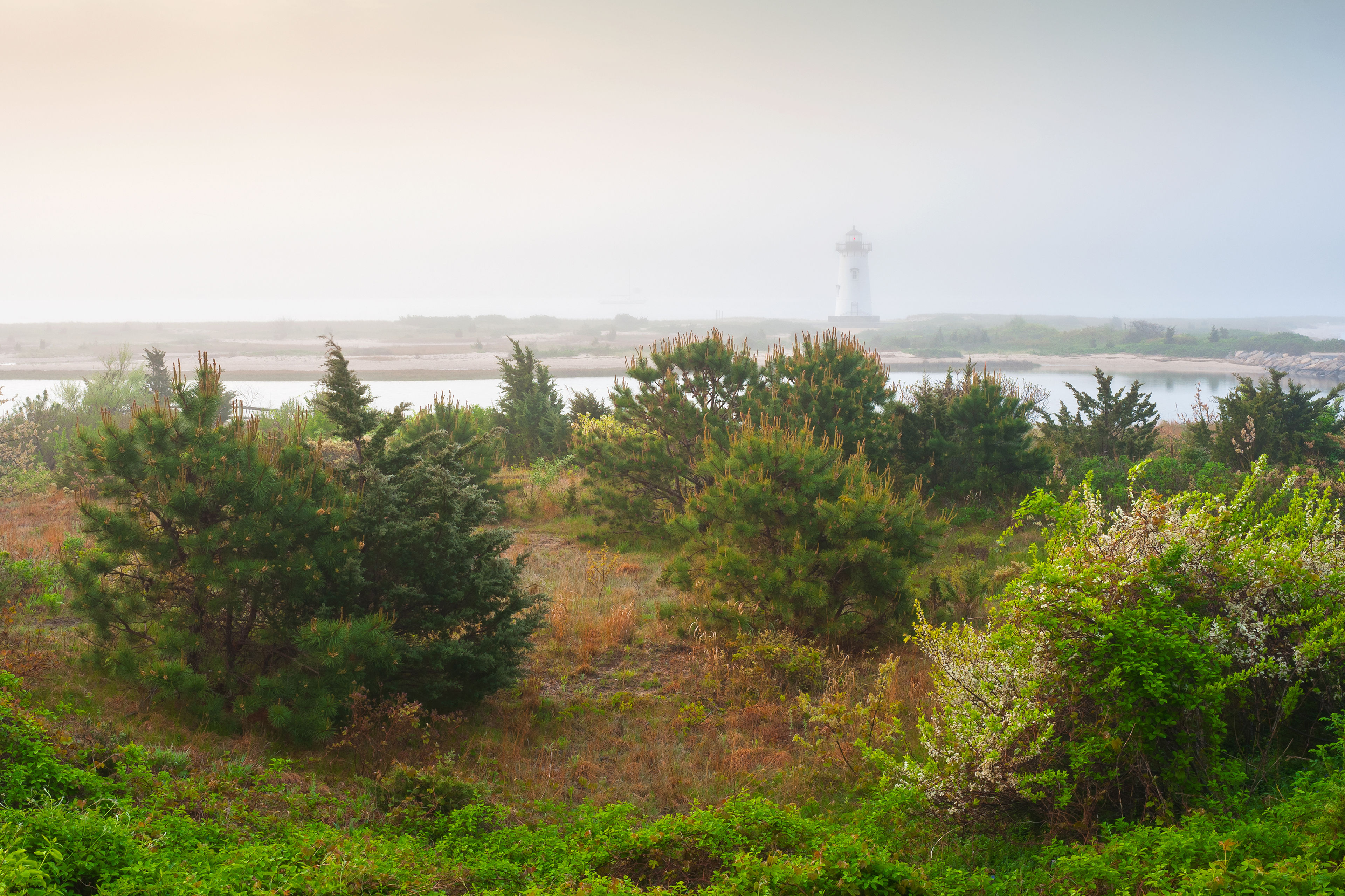 lighthouse in fog