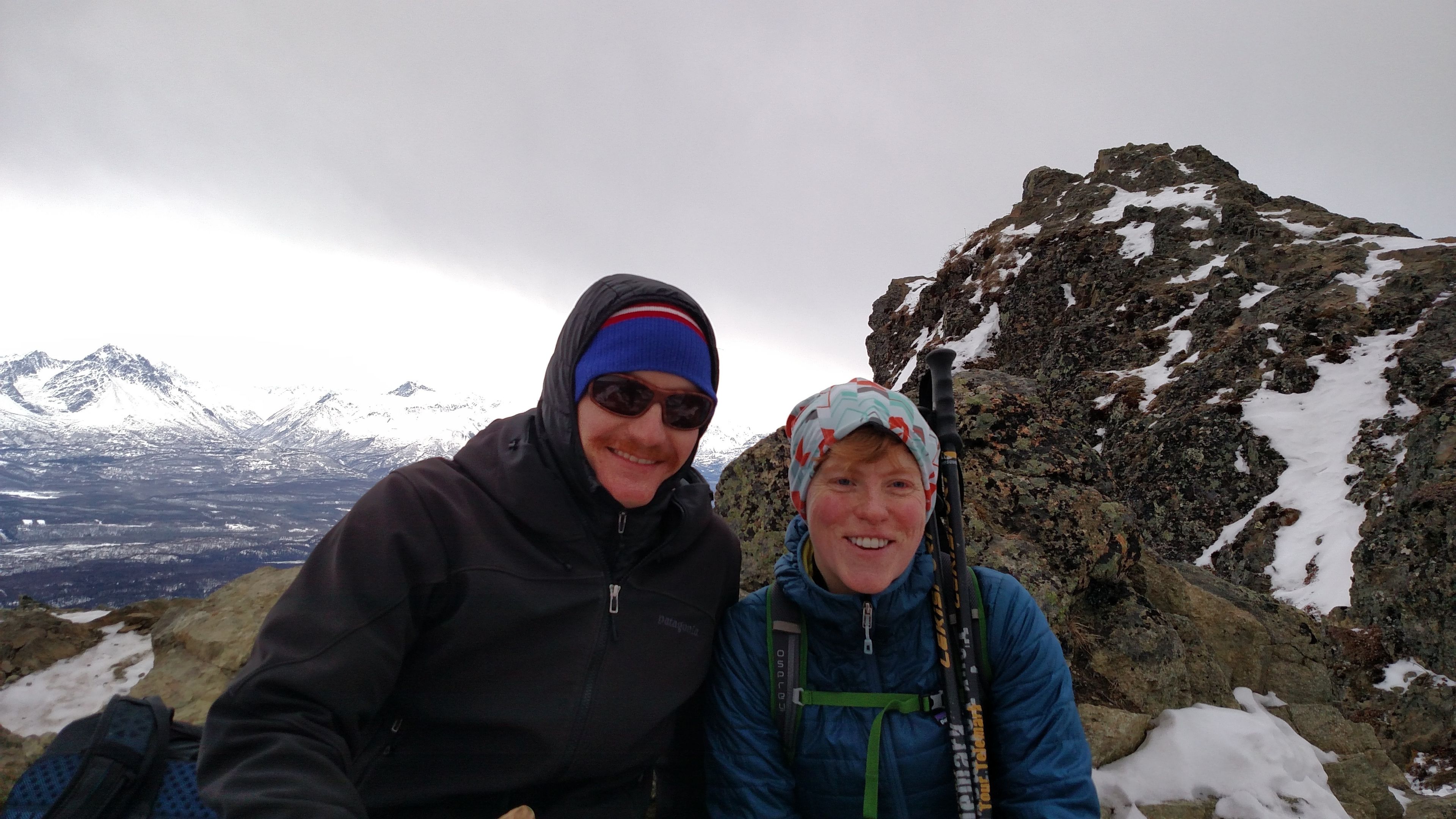 Hikers Celebrating New Years Day on Lazy Mountain