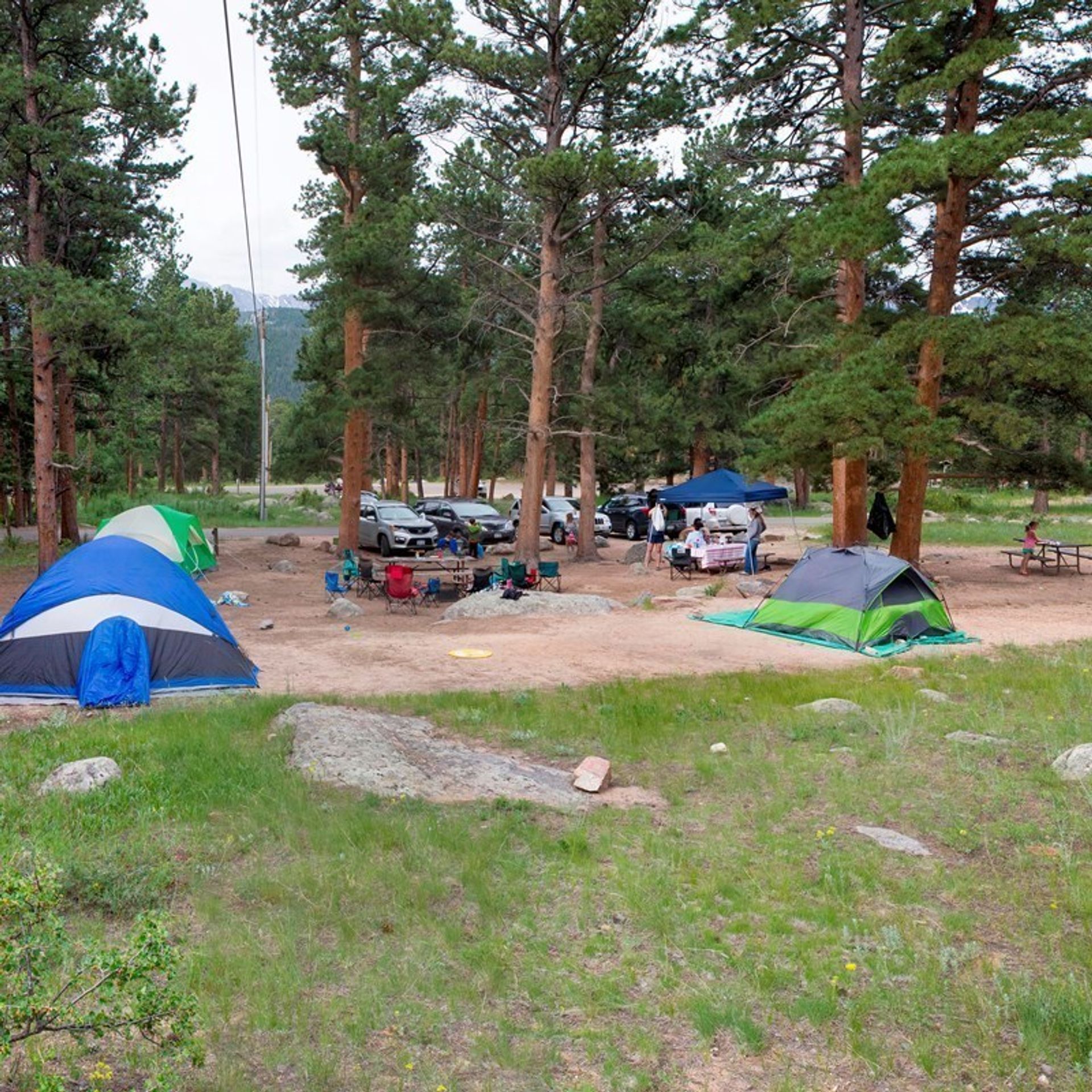 A photo of a Moraine Park Campground group site.