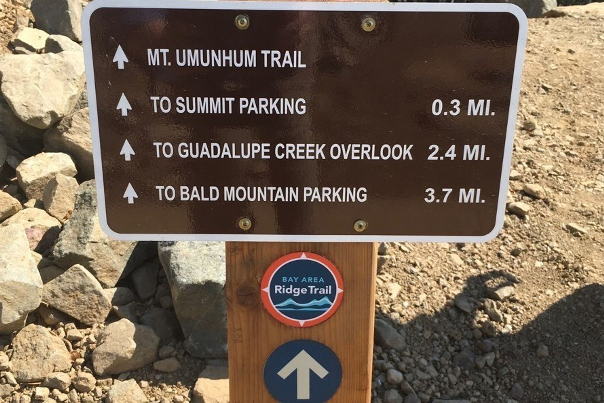 Mt. Umunhum Trailhead (Upper) Sign