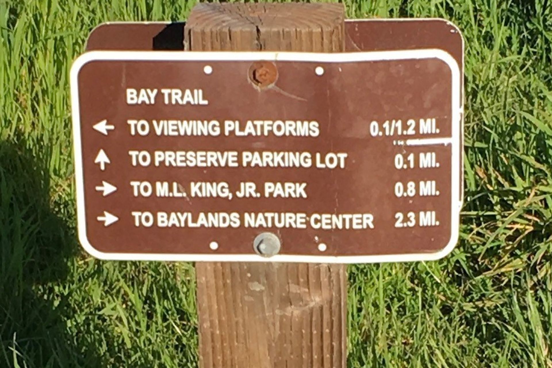 Bay Trail at Cooley Landing Trailhead Sign