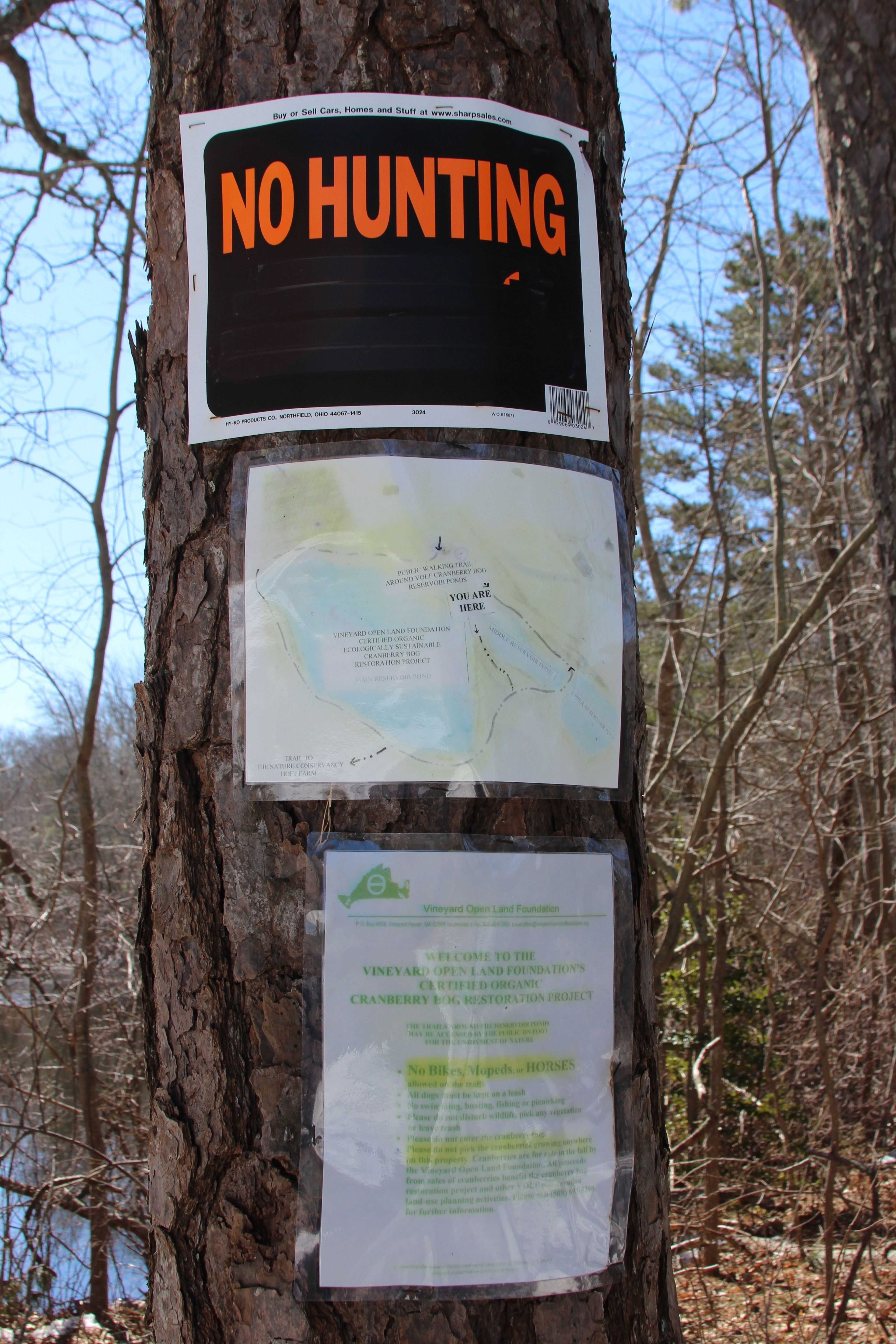 signage at this entrance to trail near back of Wakeman Center