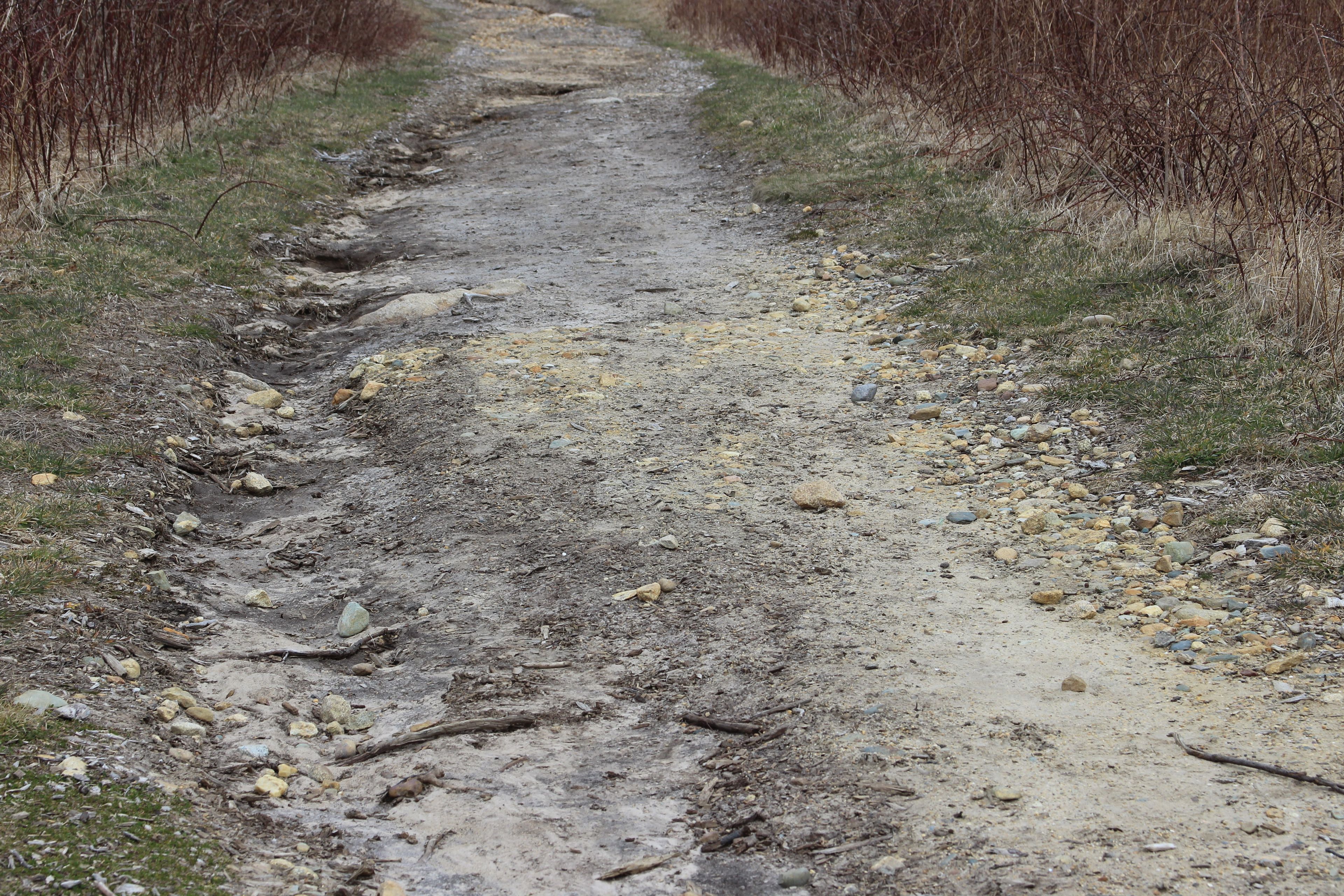 trail washed out in places