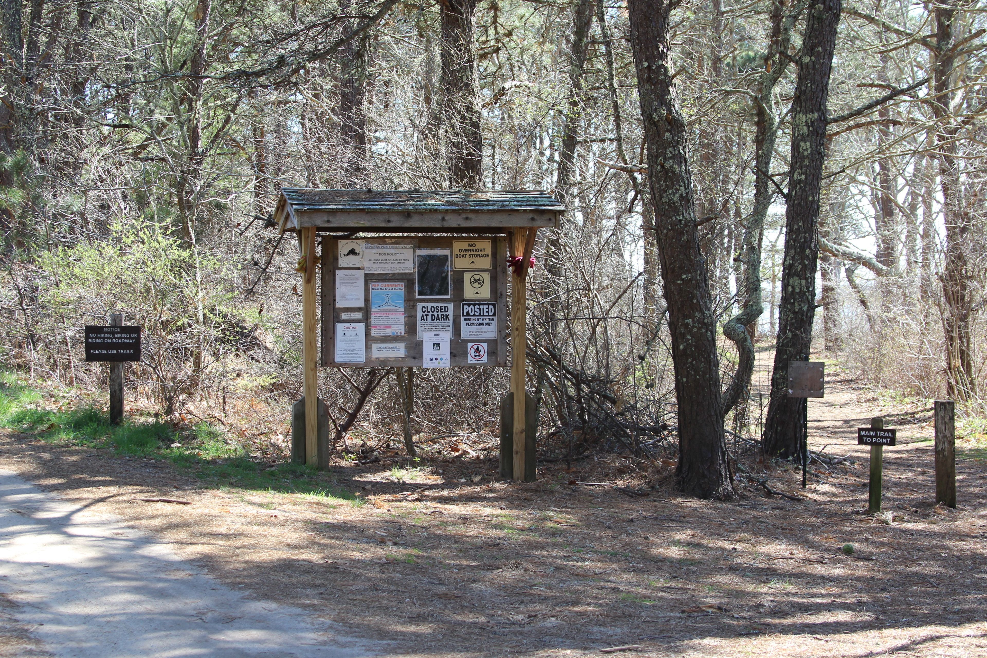 trail kiosk at upper parking area