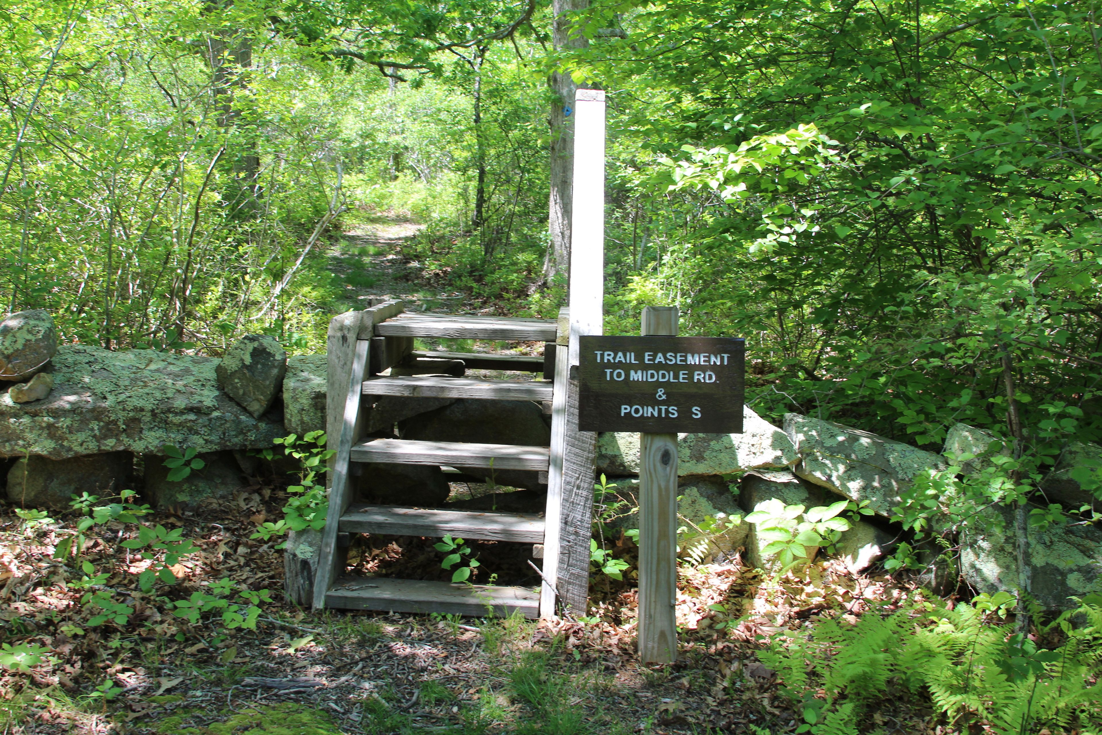 steps over stone wall near Loop Trail