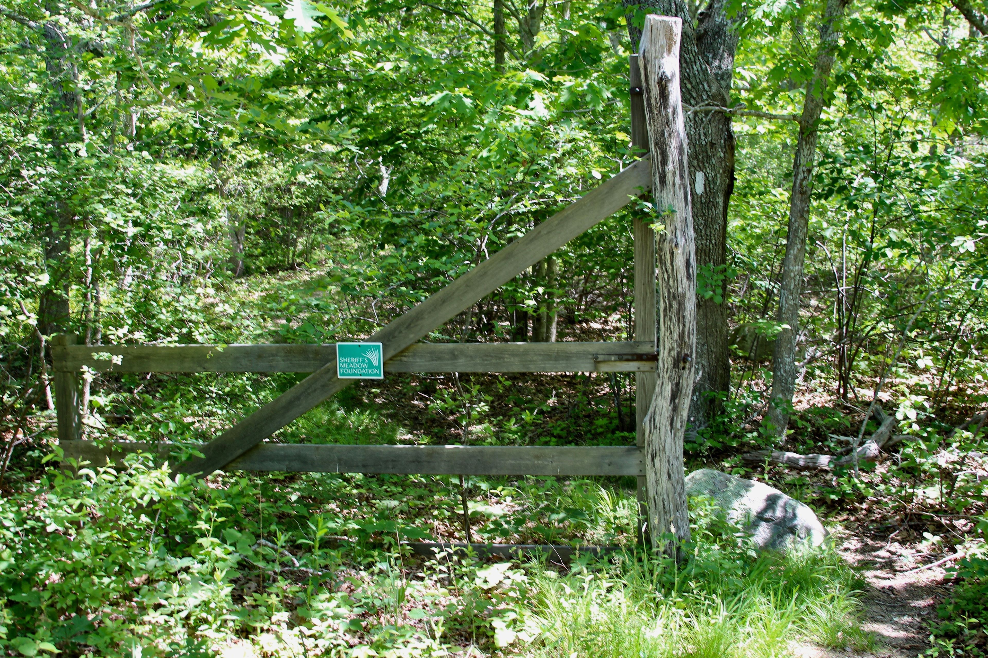 gate at Middle Road/ white trail