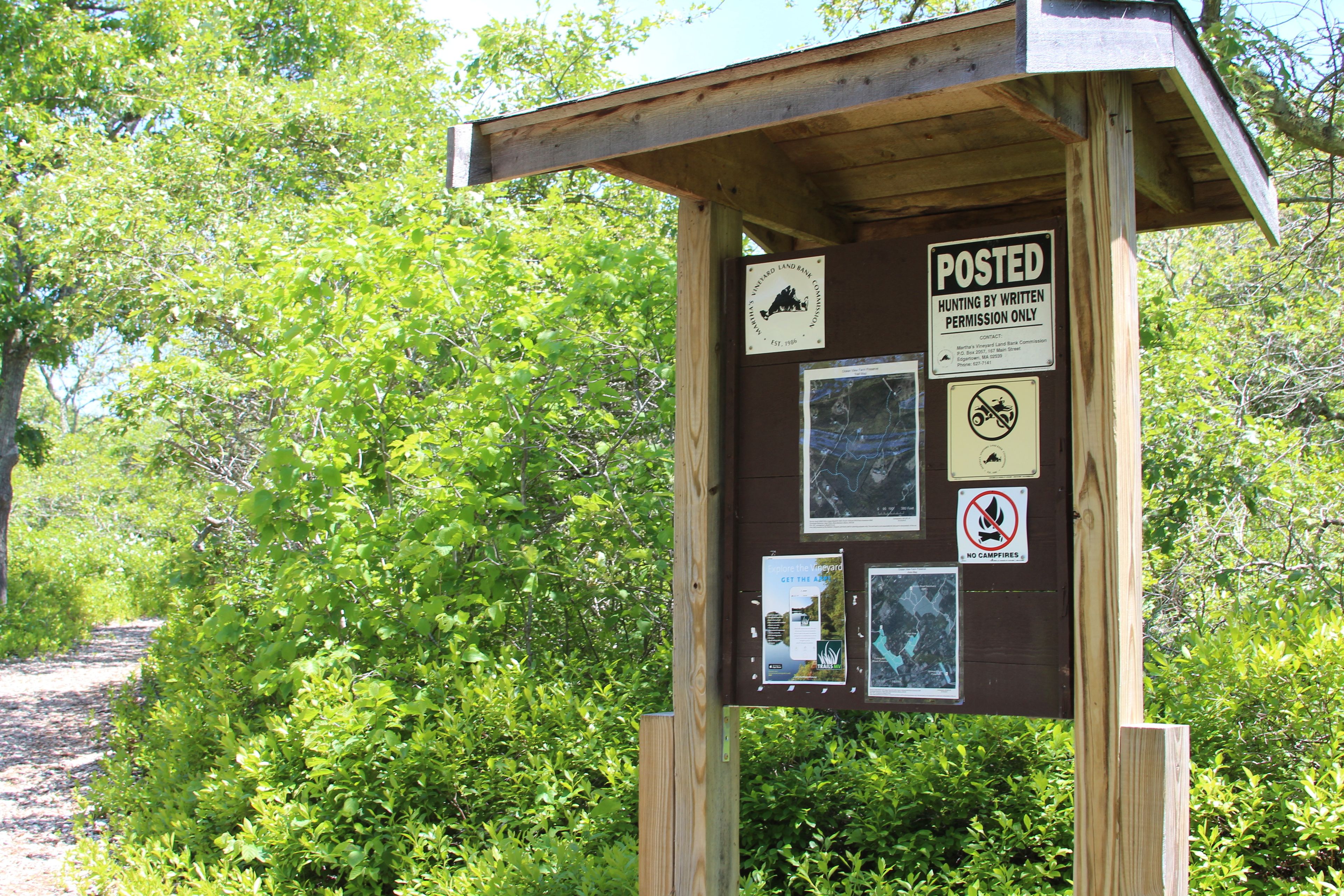 kiosk near Trail's End intersection