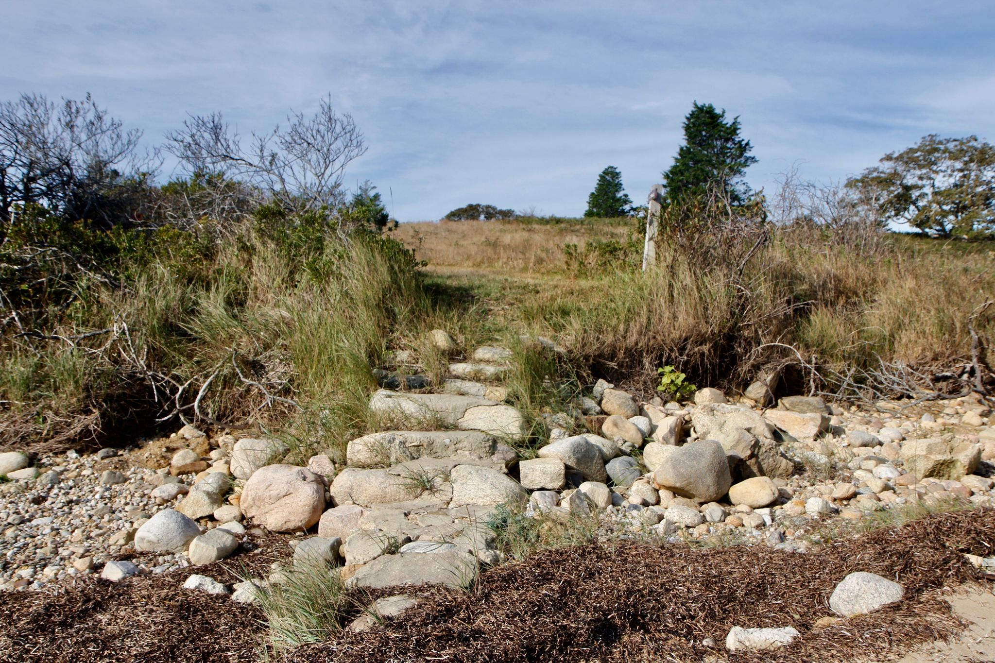 steps up from beach