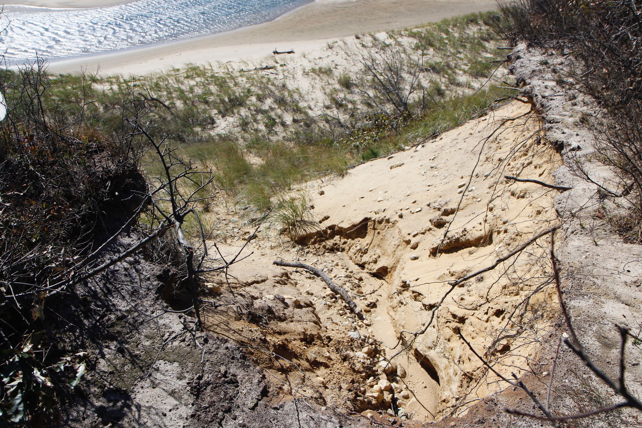 view down to beach-no access here