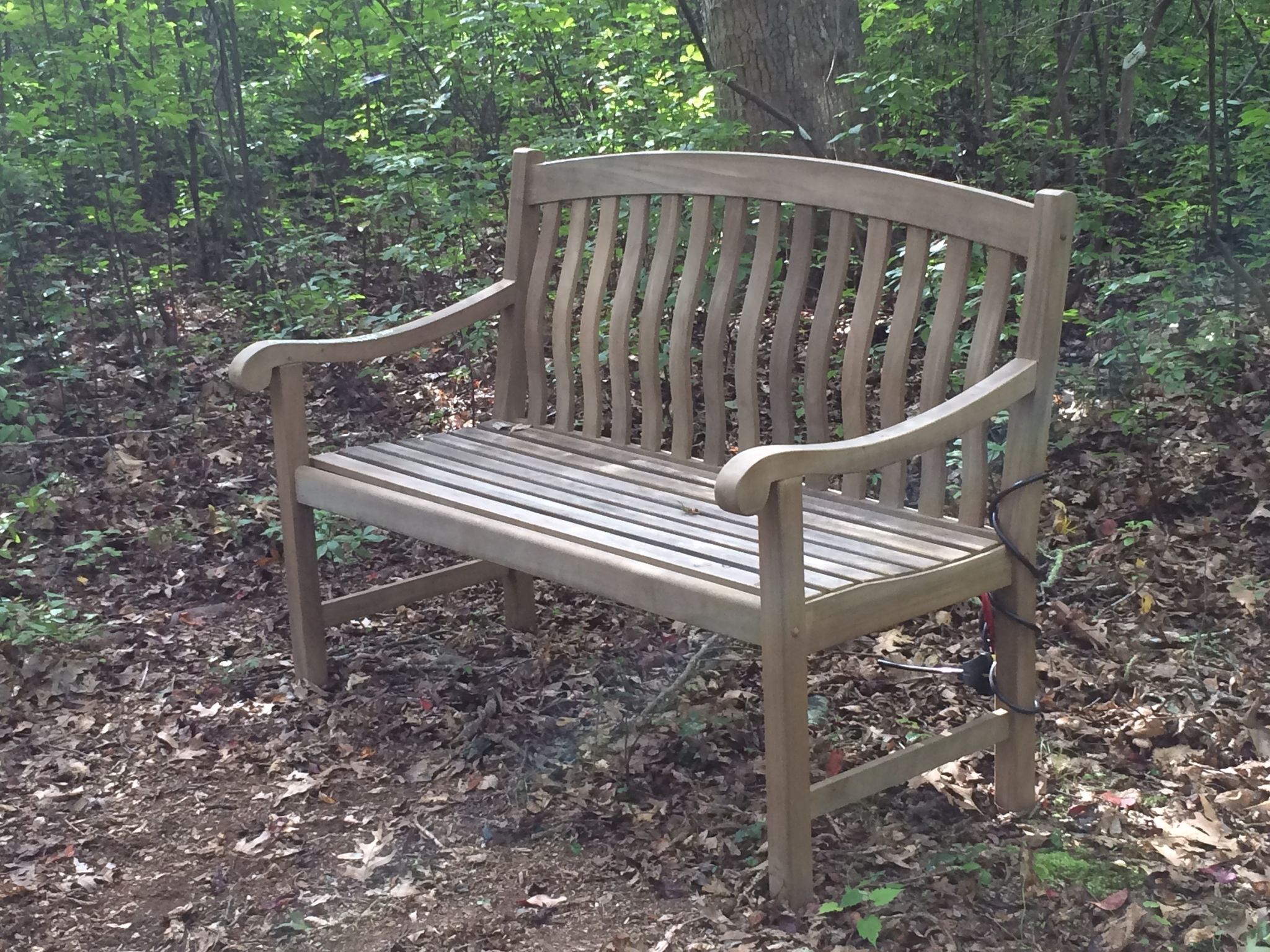 bench along orange trail