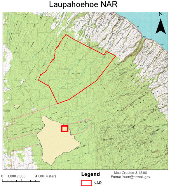 Laupahoehoe Natural Area Reserve Map