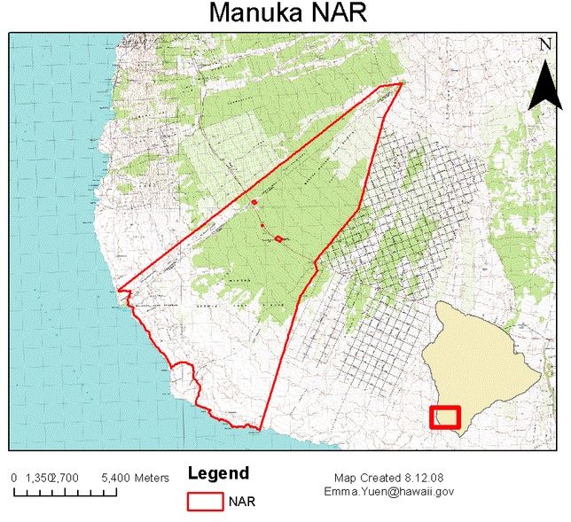 Manuka Natural Area Reserve Map