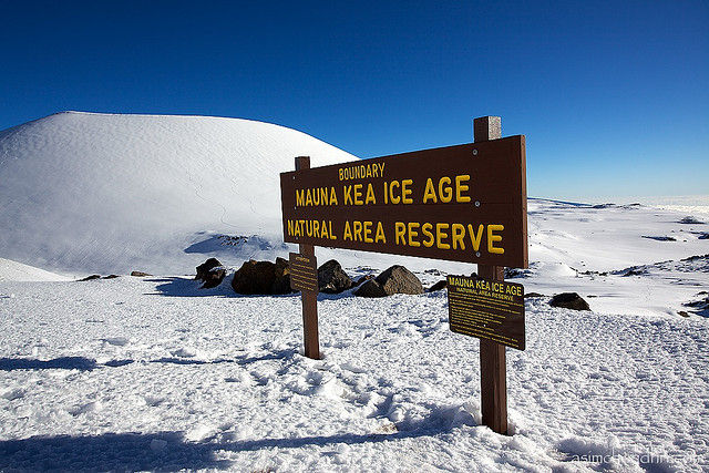 Mauna Kea Ice Age Natural Area Reserve Sign