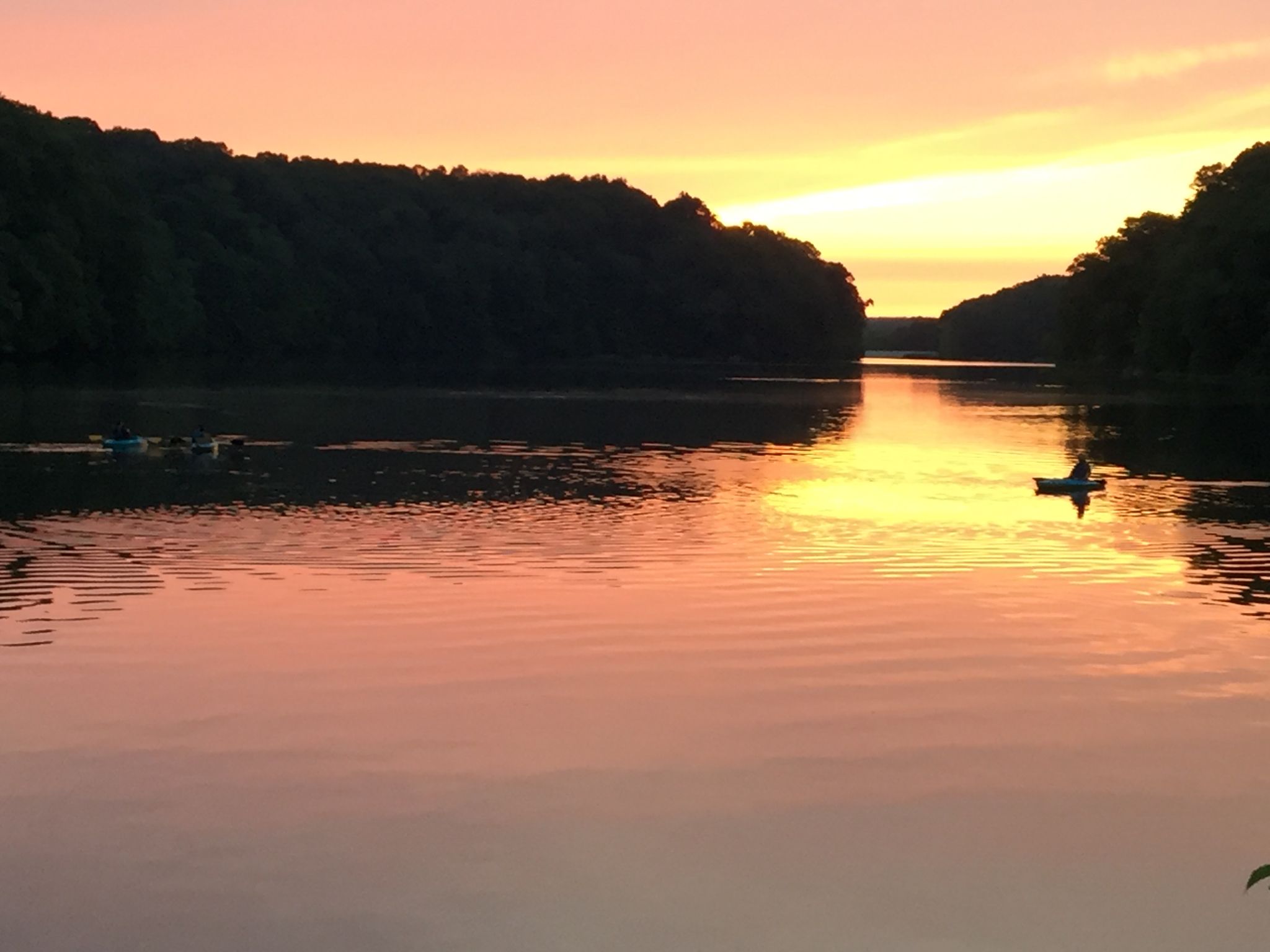 Night Paddle program offered by the Parks & Rec Department allows patrons to paddle on the lake at night.