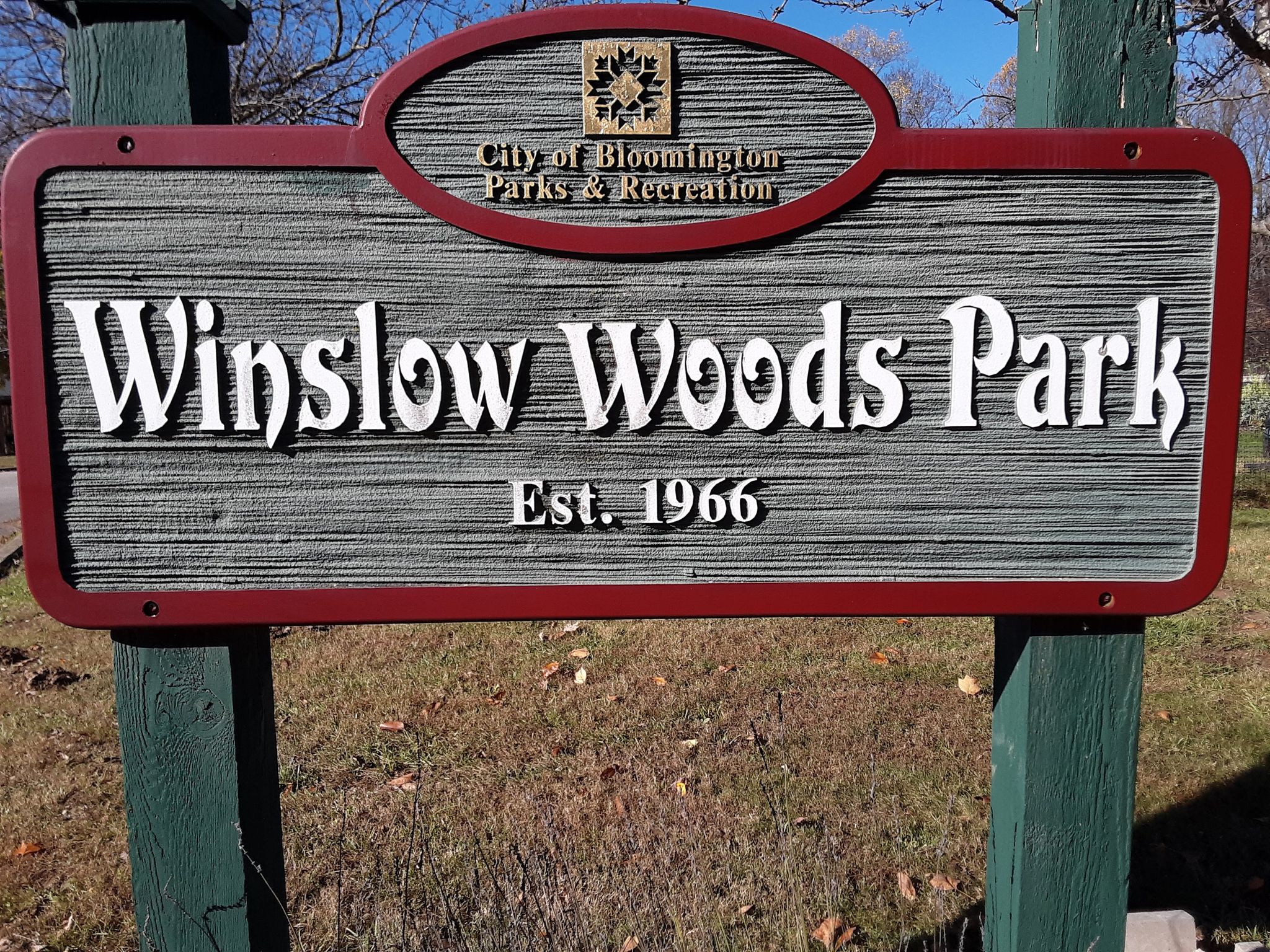Winslow Woods Park Sign