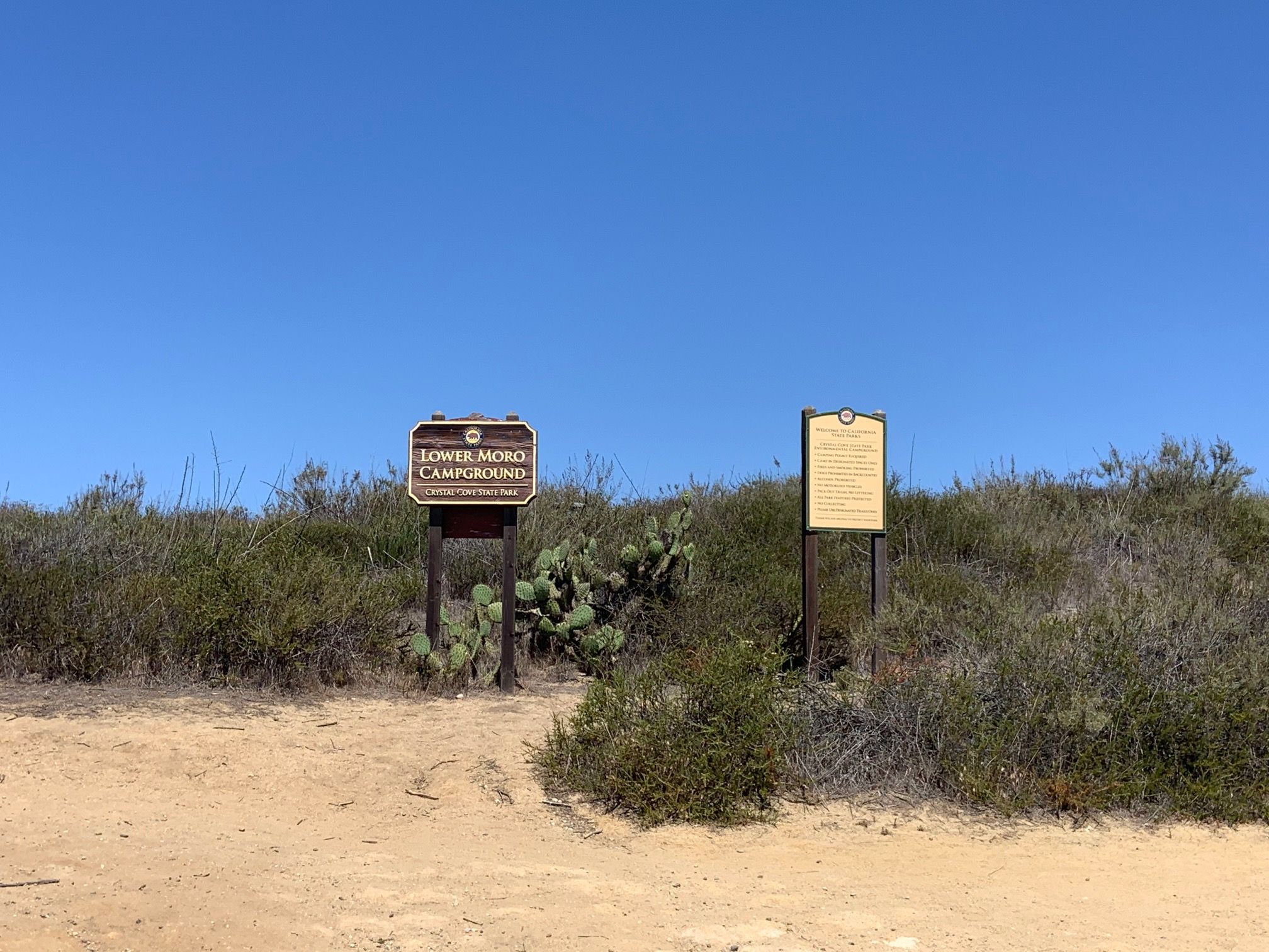 Signs at Lower Moro Ridge Environmental Campground