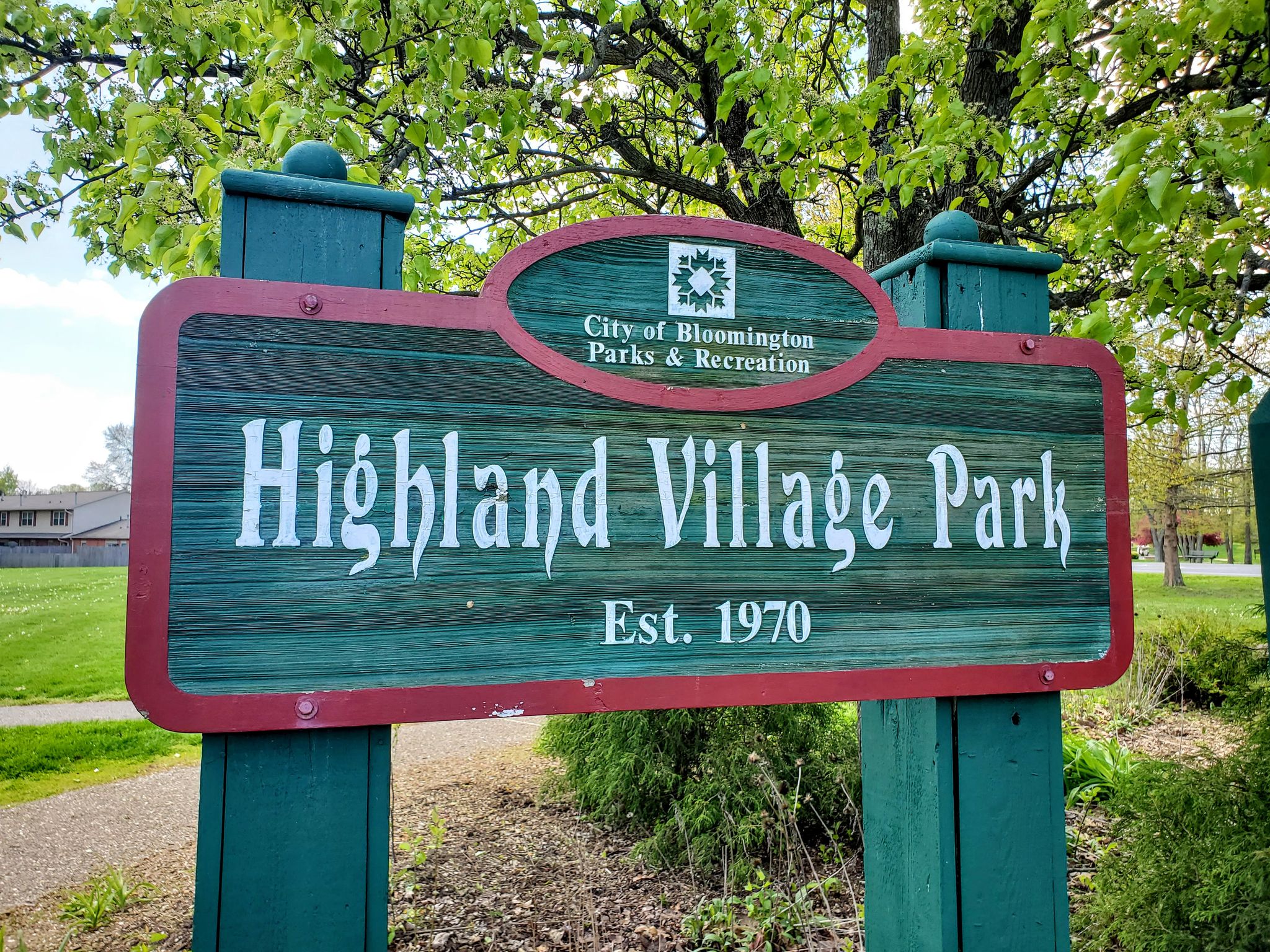 Highland Village Park sign