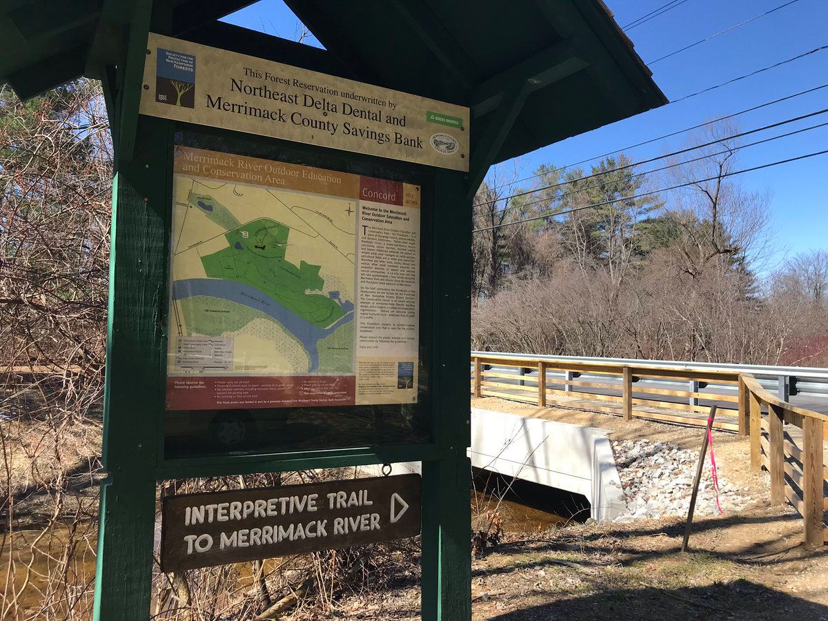 The welcome kiosk at the reservation points right to the interpretive trail.