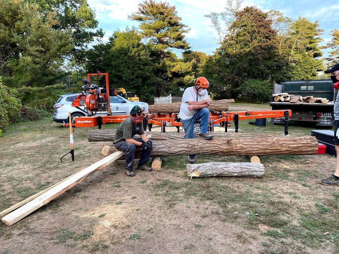 A portable saw mill demonstration.