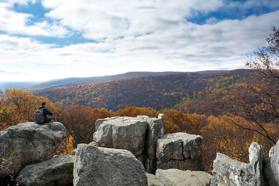 A challenging hike leads to Chimney Rock, the most popular vista in the park.