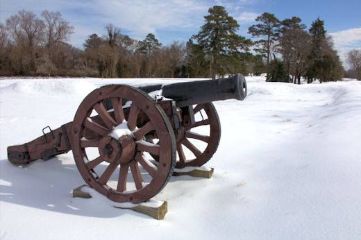 Reconstructed Revolutionary War Canon in Winter