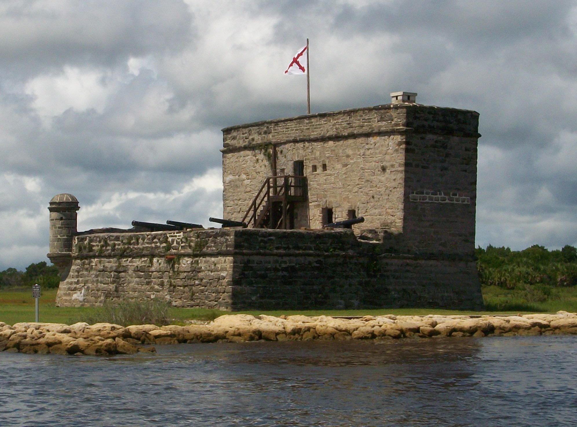 Fort Matanzas sits on Rattlesnake Island in the middle of the Matanzas River.