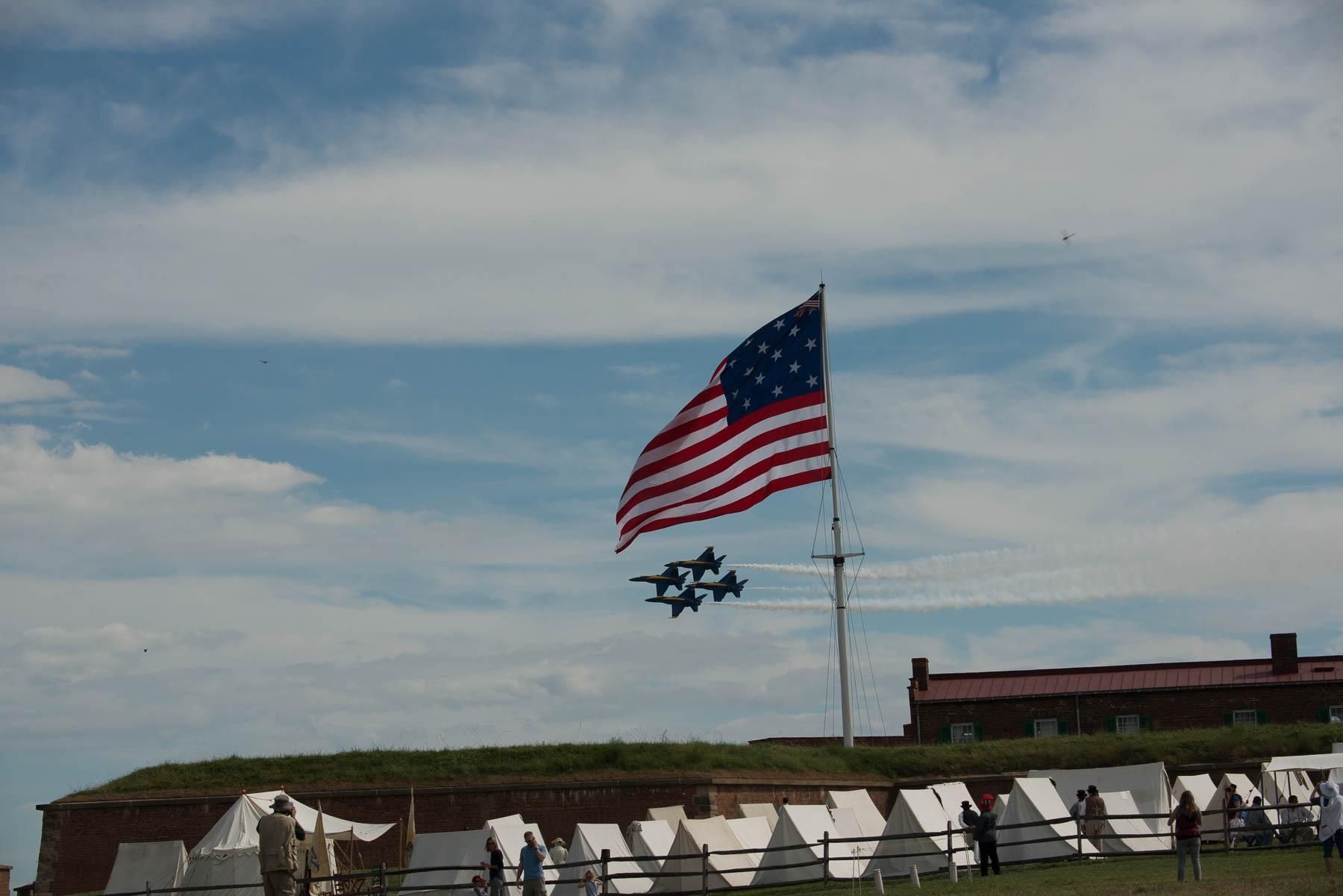 Blue Angels fly over Fort McHenry