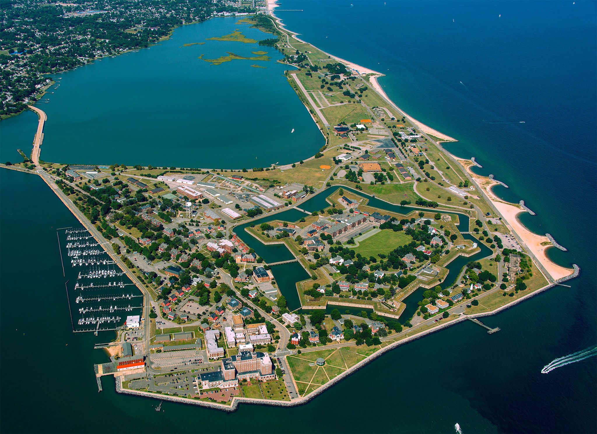 A unique perspective only available from the air brings the entire scope of Fort Monroe into focus in one image.