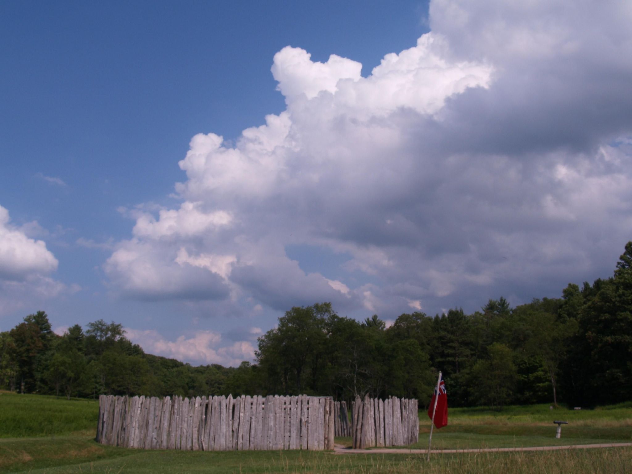The small circular stockade of Fort Necessity served as a supply depot for George Washington's Virginia Regiment during their 1754 campaign.