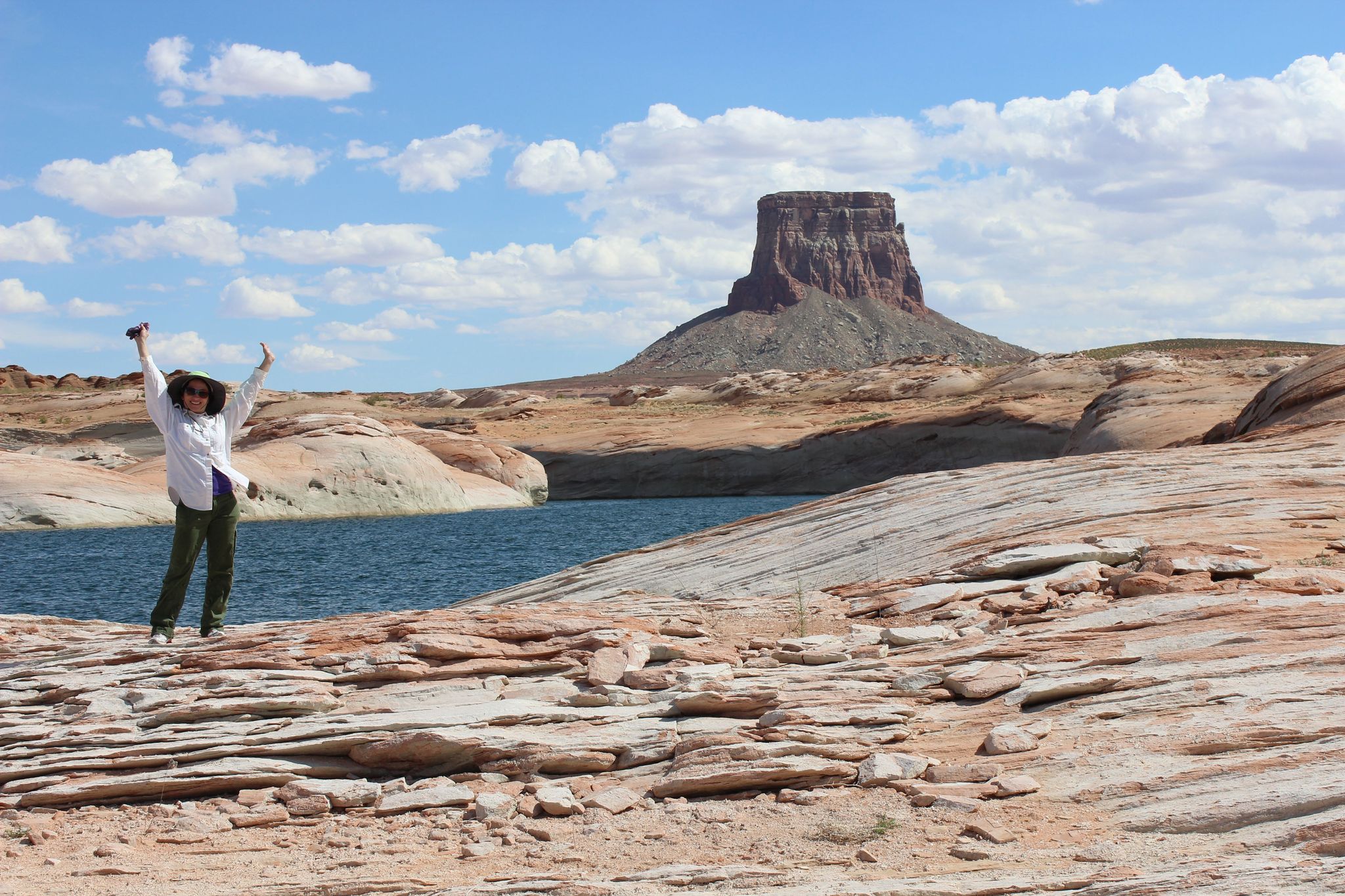 Spending time on Lake Powell near Tower Butte can make anyone excited.