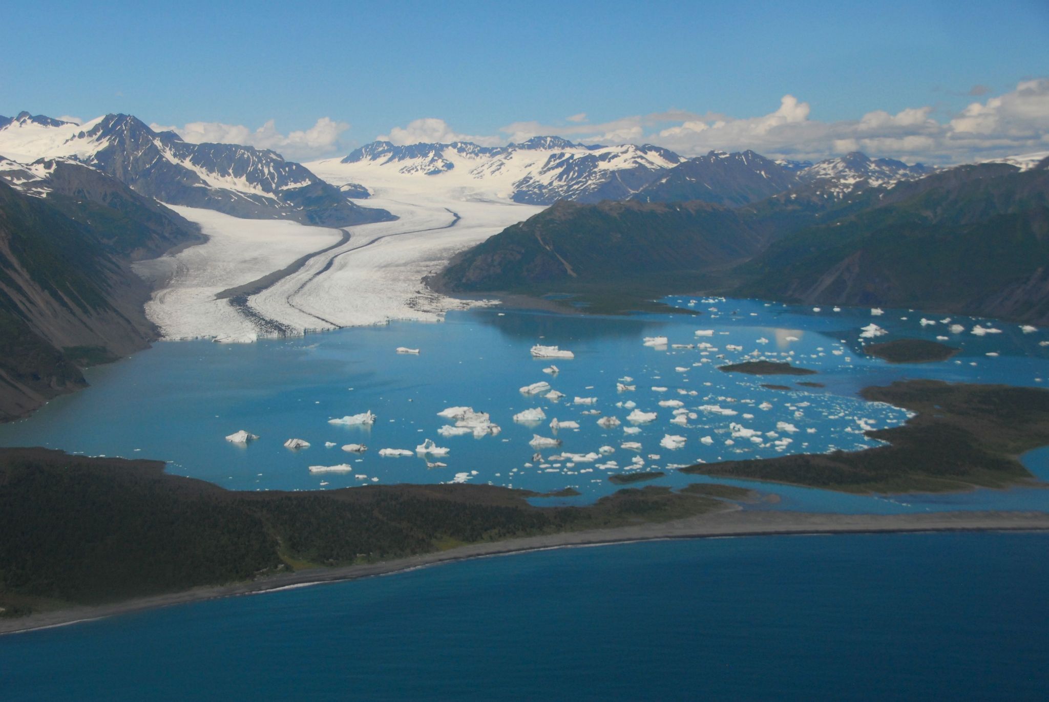 Bear Glacier is the largest of nearly 40 glaciers that flow from the Harding Icefield.