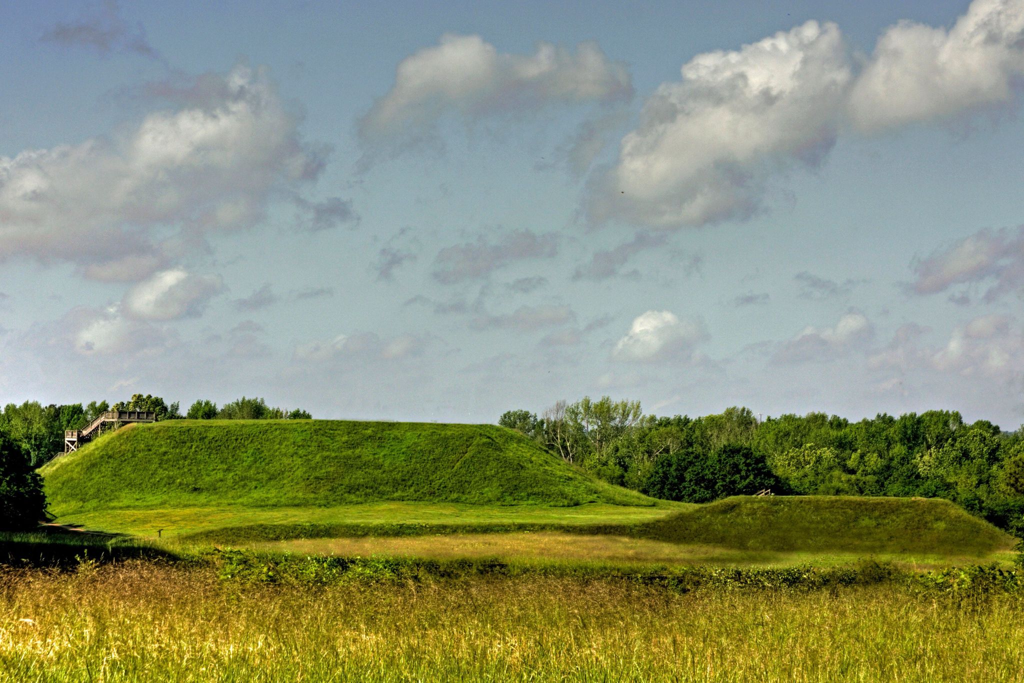 The Great Temple Mound is the largest mound at the park, it stands at 55 feet tall.