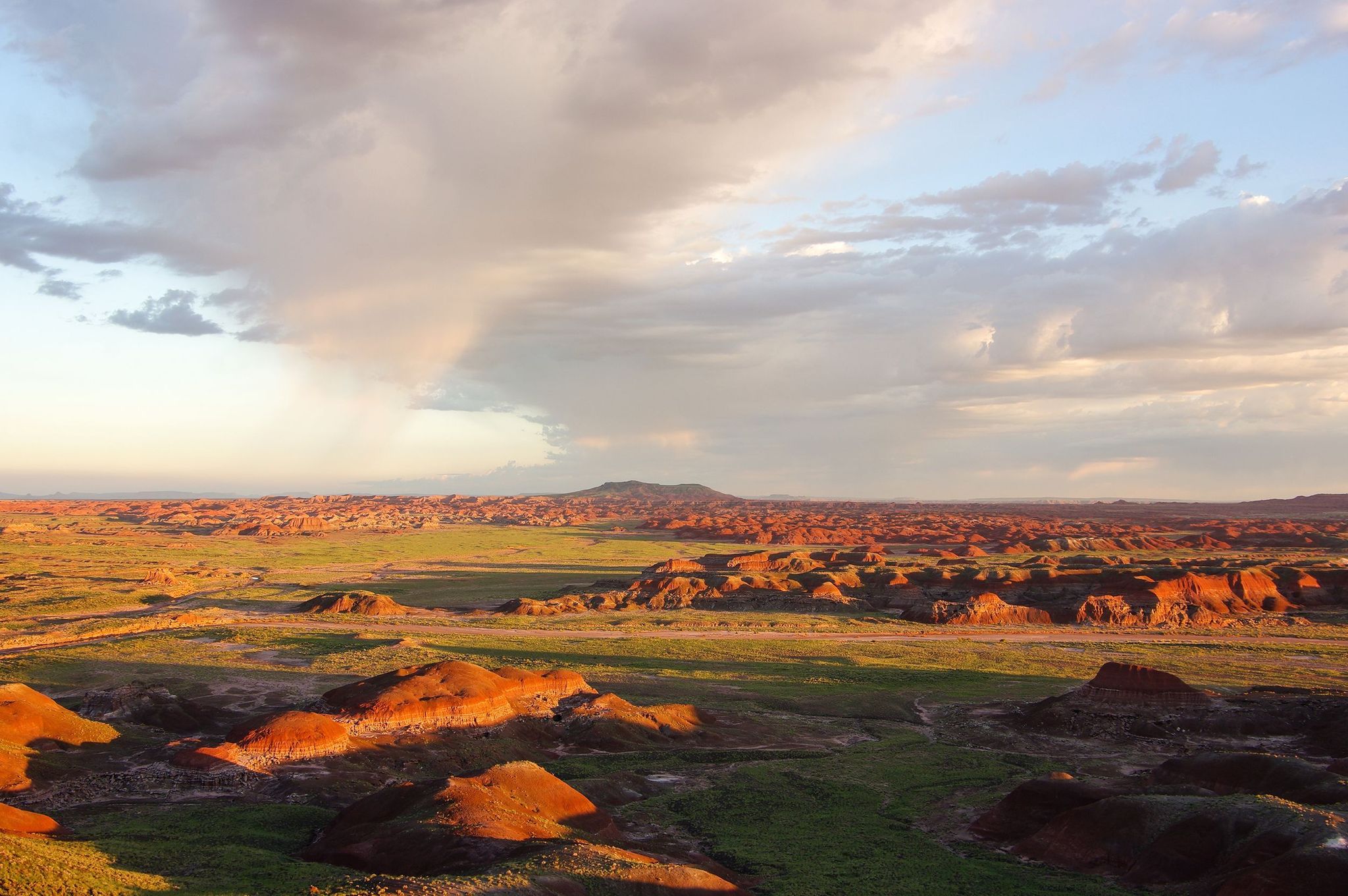 Sunrise and sunset are favorite times to view the colorful Painted Desert of the Petrified Forest National Wilderness Area