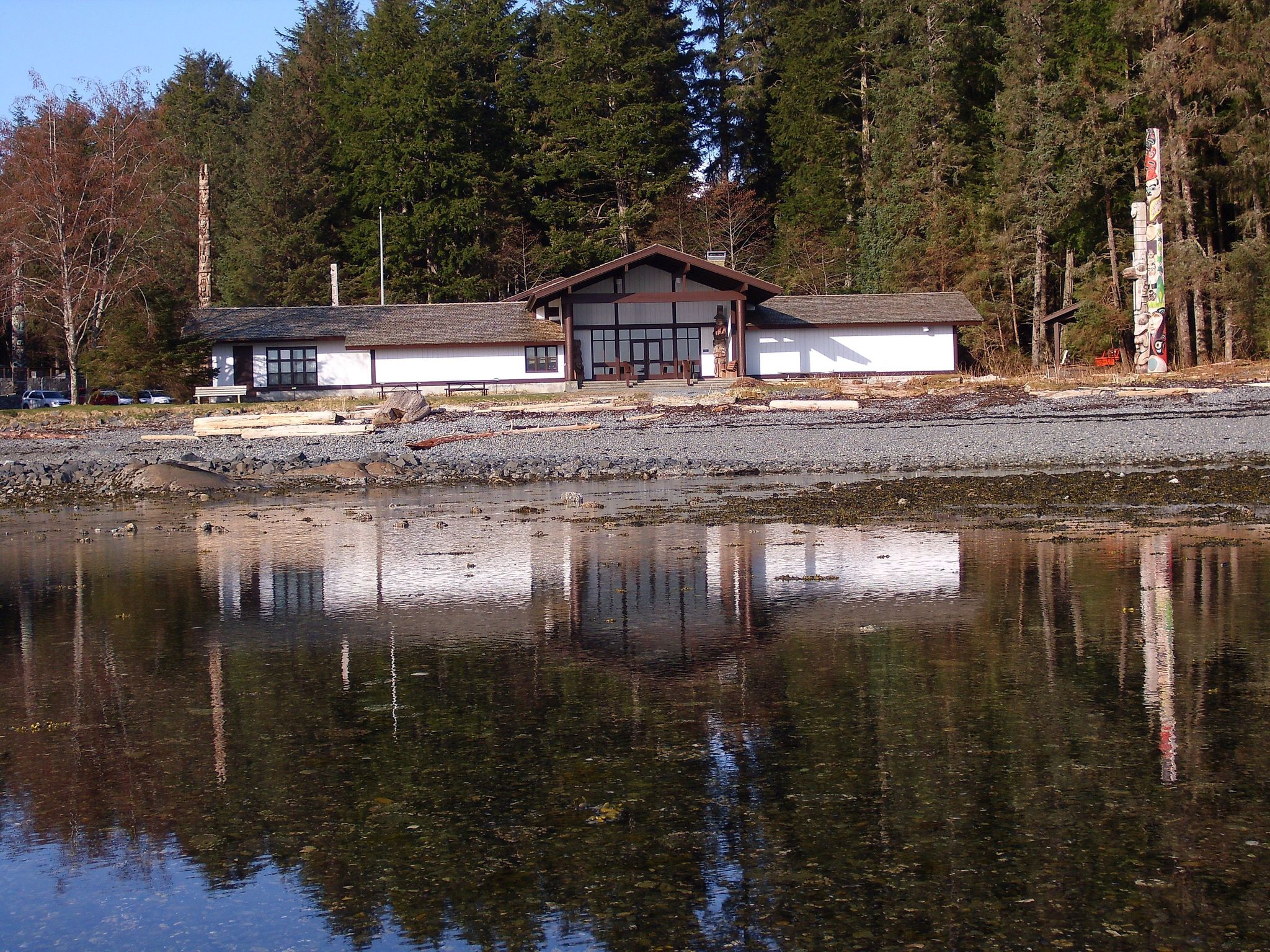 The Visitor Center contains exhibits, a 15 minute park video, and Tlingit and Haida art.