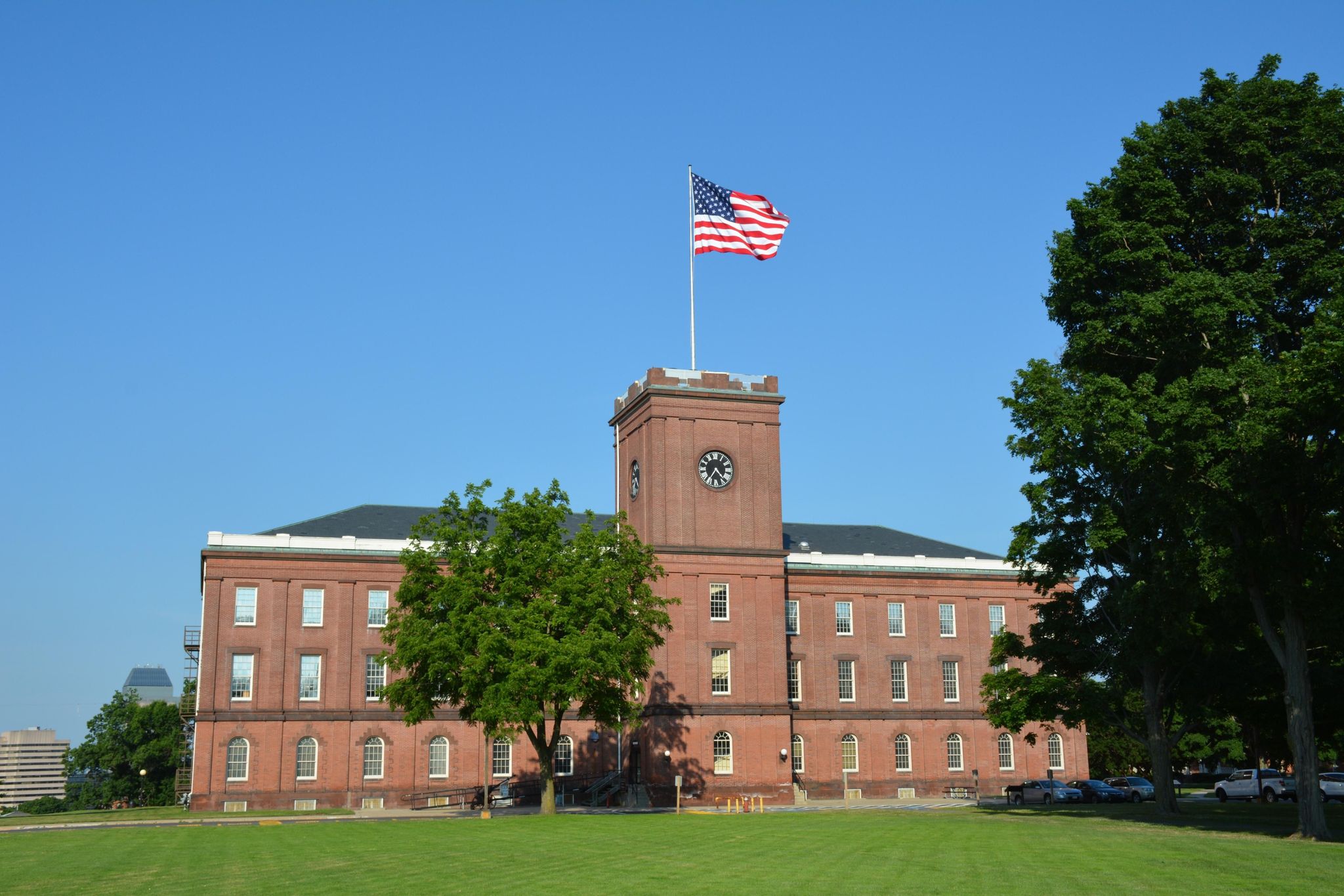 The Main Arsenal at Springfield Armory National Historic Site was first built in 1850 and today houses the park's amazing collection of historic firearms.