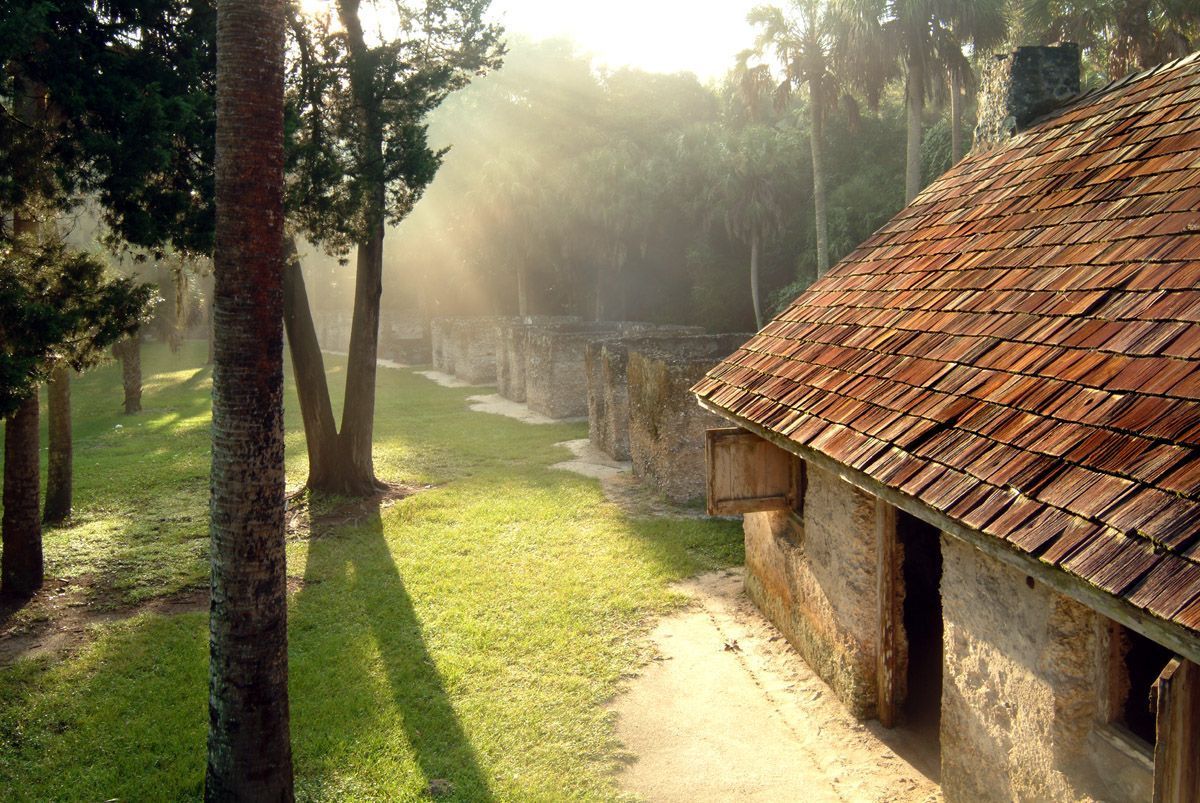 The tabby cabins at Kingsley Plantation were the homes of many enslaved people.