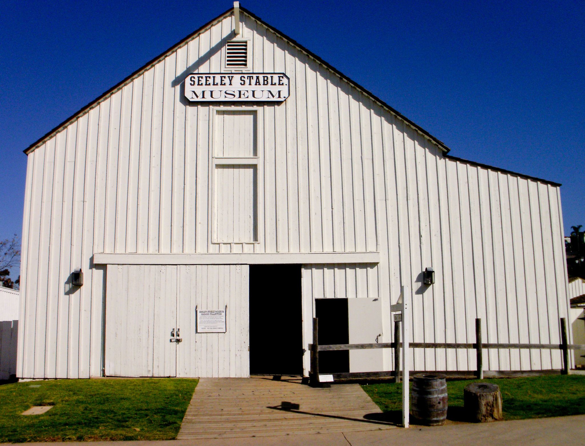 Photo of the exterior of the Seeley Stable museum.