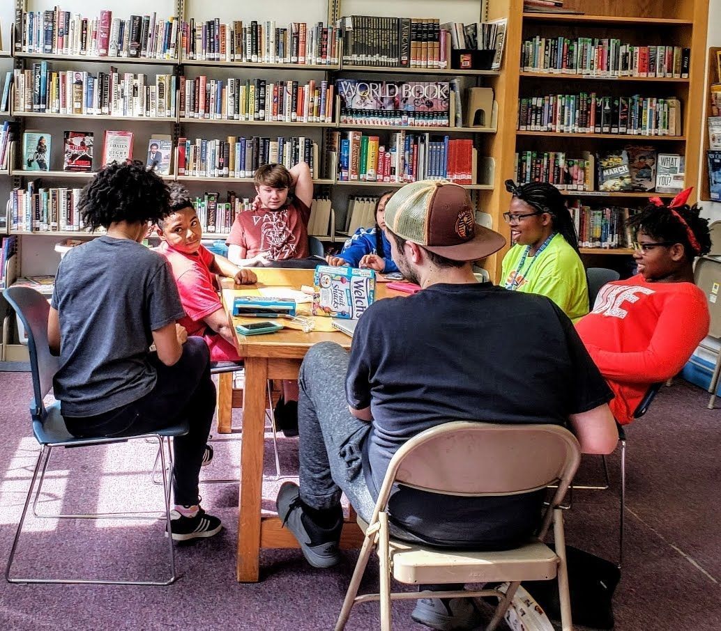 Students meet at Banneker Community Center.