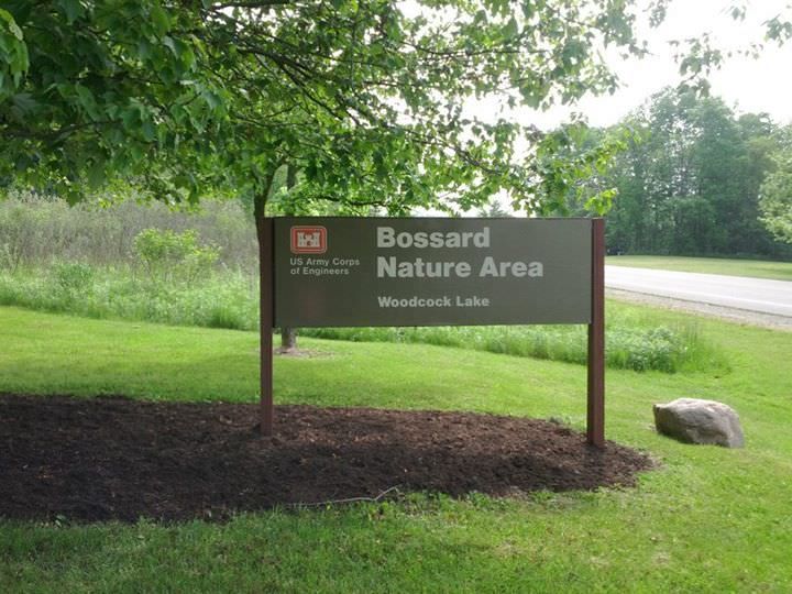 Bossard Nature Area sign. Photo by USACOE.