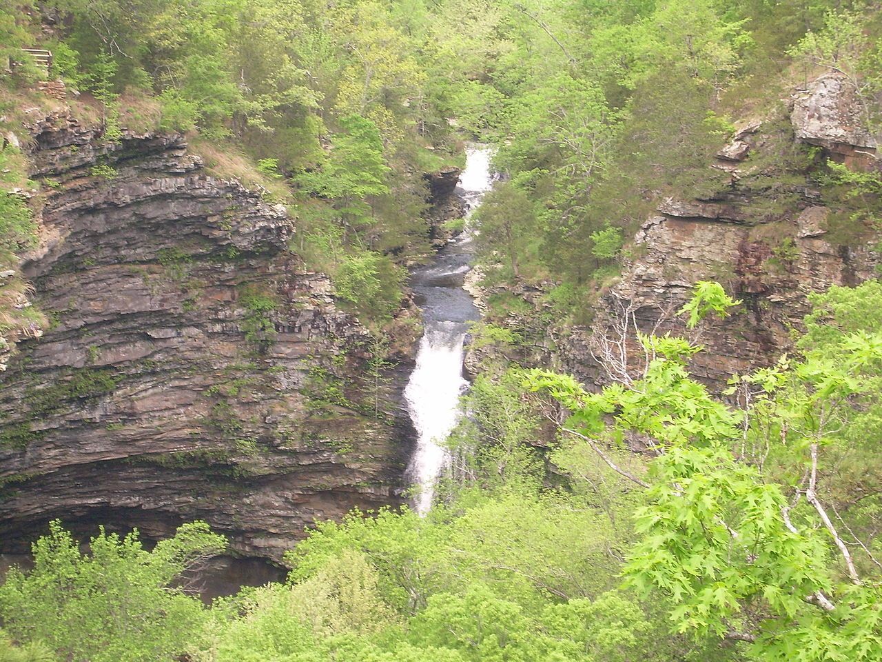 View of Cedar Falls from the overlook in Petit Jean State Park . Photo by ErgoSum88/wiki.