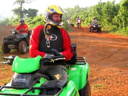 Riding ATVs at Doc Hilt Trails System