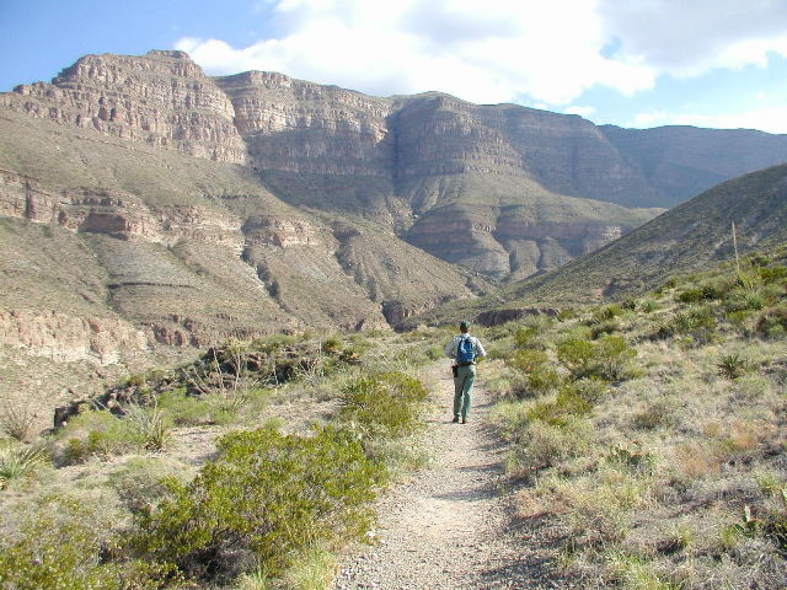 Dog Canyon Trail headed east.