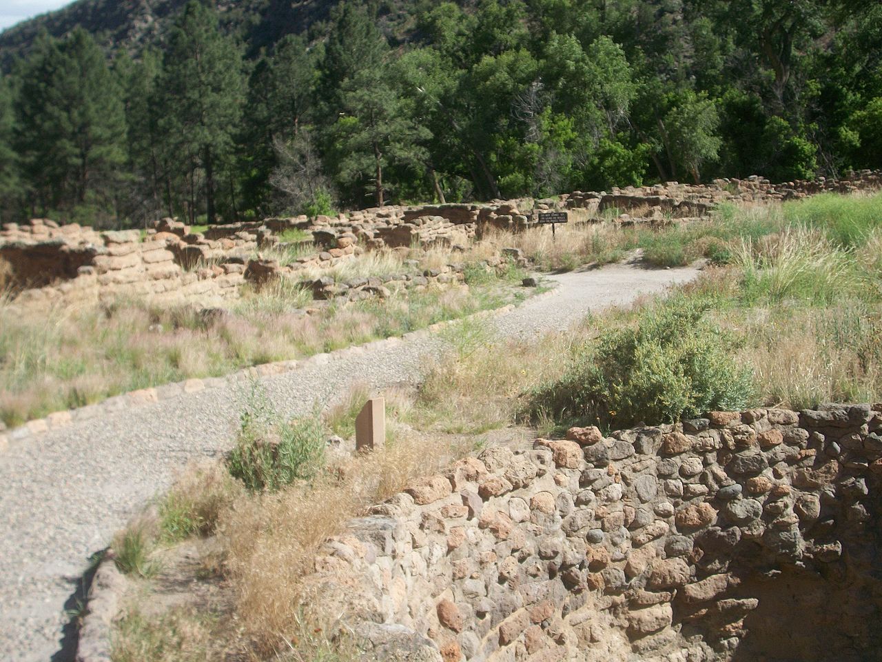 Remnants of Tyuonyi Pueblo in Frijoles Canyon. Photo by By VitaleBaby.