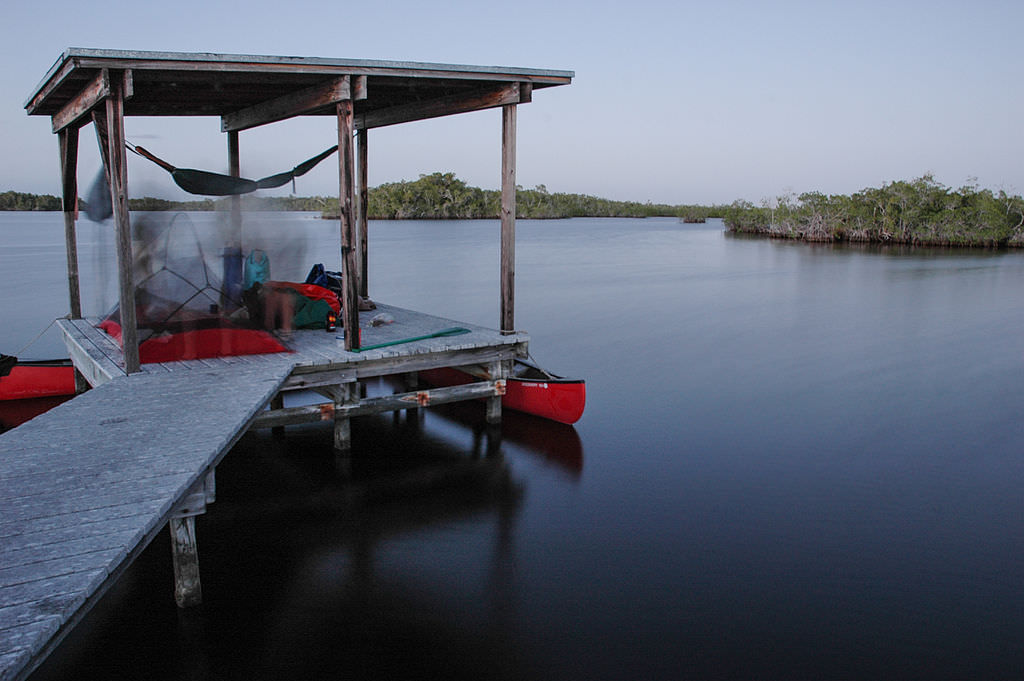 Camping chickee in Hell's Bay, Everglades National Park, Florida. Photo by Tristan Loper.