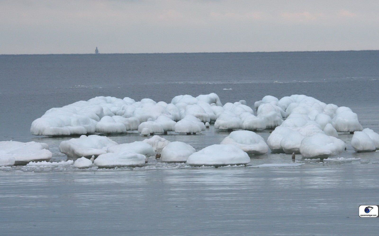 Ice on Lake Michigan. Photo by Eye on Michigan.