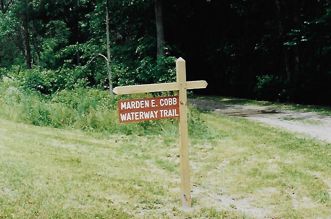 Trail signage. Photo by Chautauqua Parks.