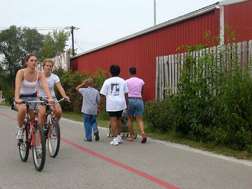 The Monon Rail-Trail, one of Indiana's first State rail-trails, runs eight miles through Indianapolis.