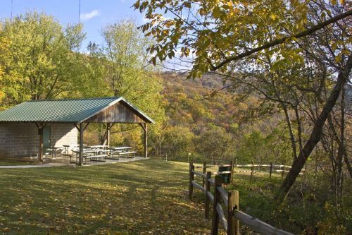 Monte Sano Nature Preserve Environmental Education Picnic Pavilion in Fall