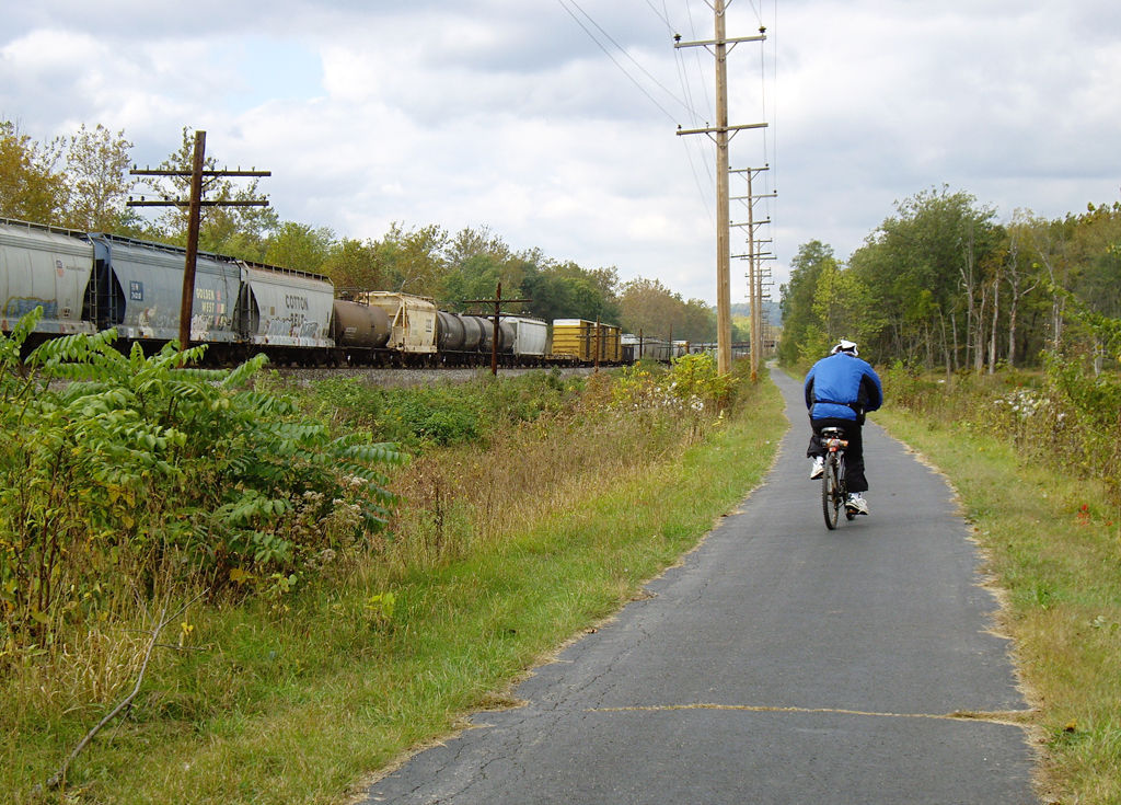 Following the train west. Photo by Mary Shaw.