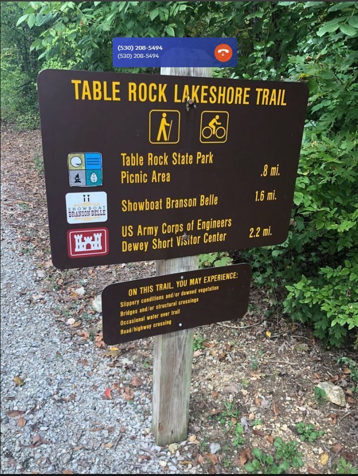 Table Rock Shoreline Trail sign.